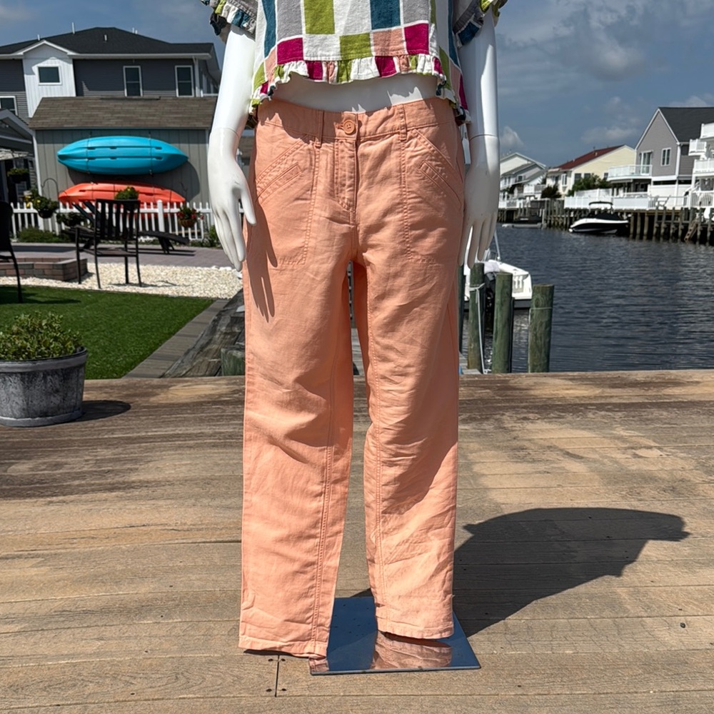 LOFT Orange Straight Leg Peach Pant